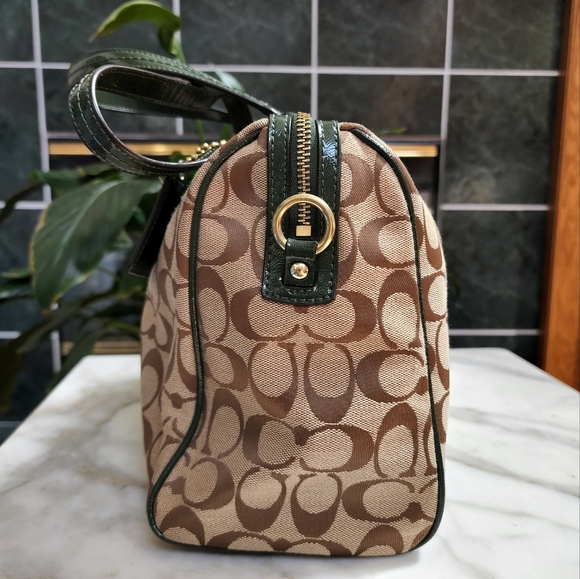 Coach Signature Python Stripe Satchel - Picture 8 of 16